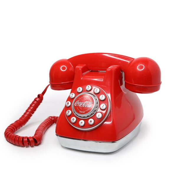 Vintage Coca Cola Snow Dome RED Coke Landline Telephone Push Button 2003 Desktop - Picture 9 of 9